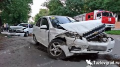 В Новочеркасске в лобовом ДТП травмы получила пассажирка такси