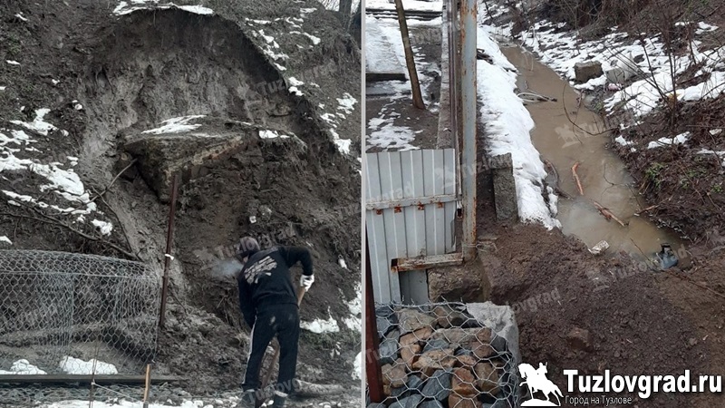 В Новочеркасске во время таяния снега и дождей вода затапливает Сосновый переулок