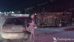 На въезде в Новочеркасск иномарка перевернулась после столкновения с другой машиной