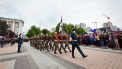 Новочеркасские студенты приняли участие в параде курсантов в Ростове