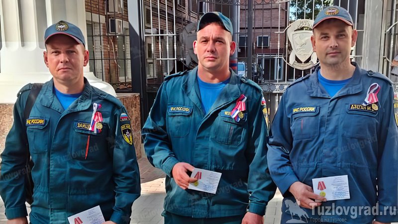 Троих пожарных из Новочеркасска наградили медалями