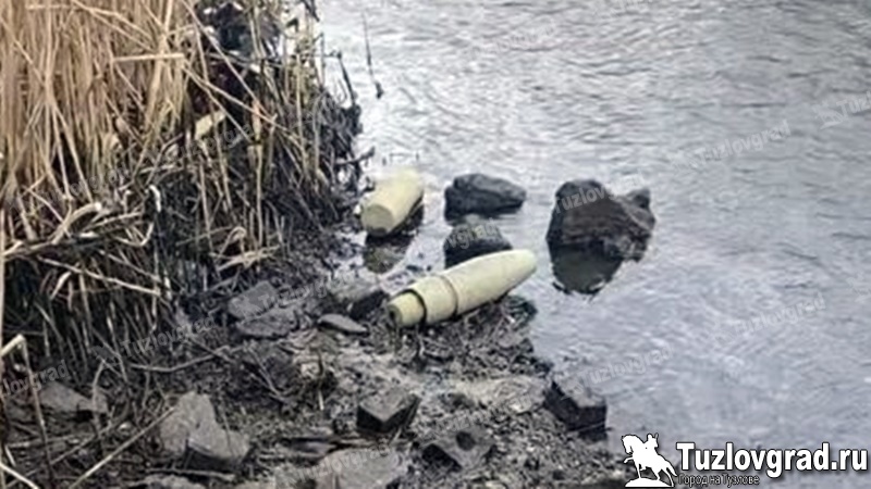 В Новочеркасске река вымыла из берега два снаряда времен ВОВ