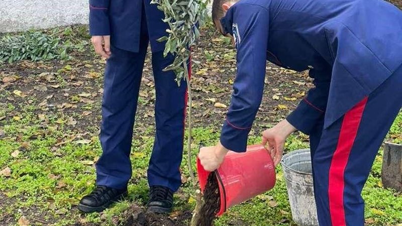 Учащиеся Новочеркасского казачьего кадетского корпуса провели субботник и высадили молодые деревья